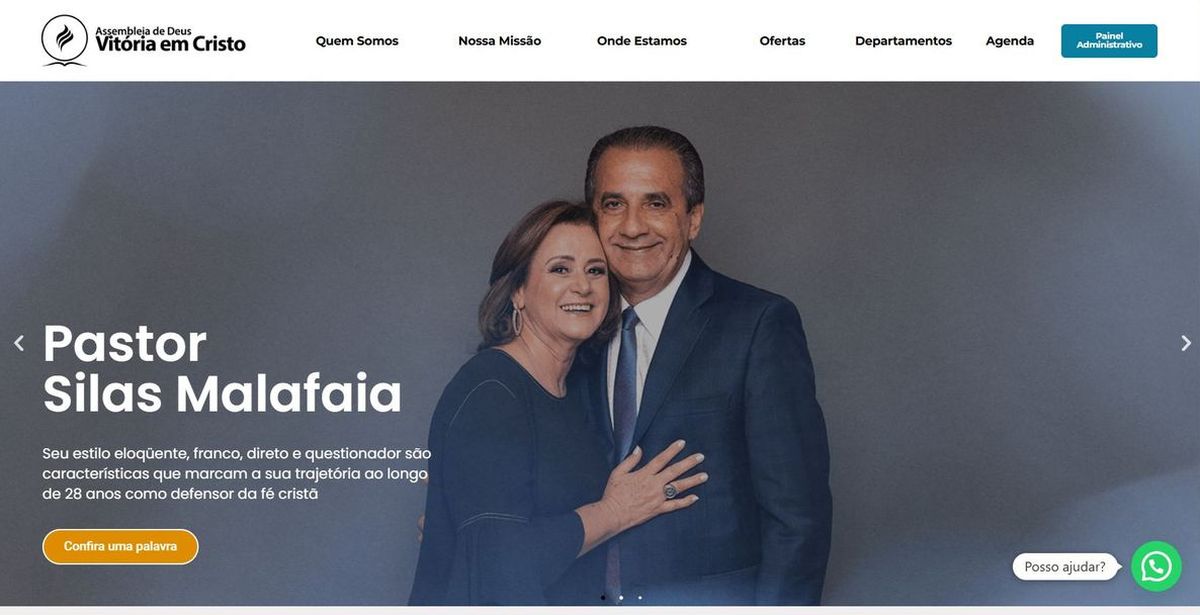Página inicial do site da ADVEC